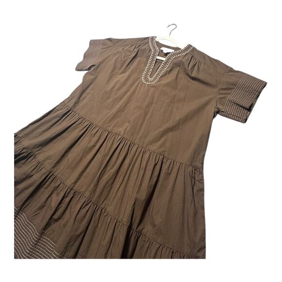 TUCKERNUCK POMANDER PLACE WOMENS MEDIUM DRESS KINSLEY BROWN PREPPY COQUETTE - Picture 4 of 8